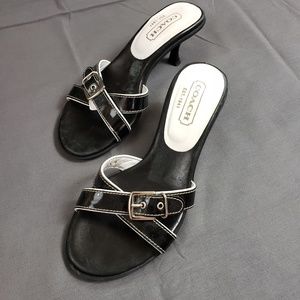 Black and White Coach Heels